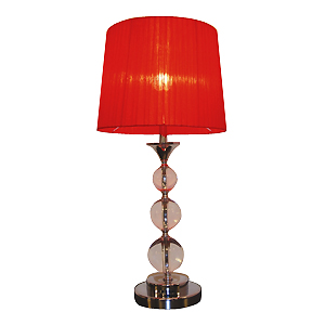 With red drawing shade table lamp