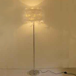 white feather shade floor lamp