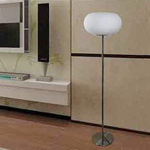 floor lamp with white glass shade-1.floor lamp with white glass shade 2.Item No.AF8023 3.material:Iron and glass 4.finished:plating satin nickel