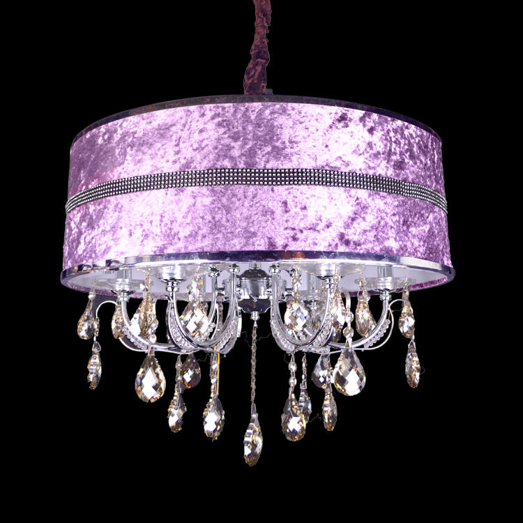 pendant lamp with purple shade-1.Item No.AP6689-6  2.pendant lamp with purple shade 3.Factory price crystal pendant lamp 4.reasonable price 5.sample is acceptable