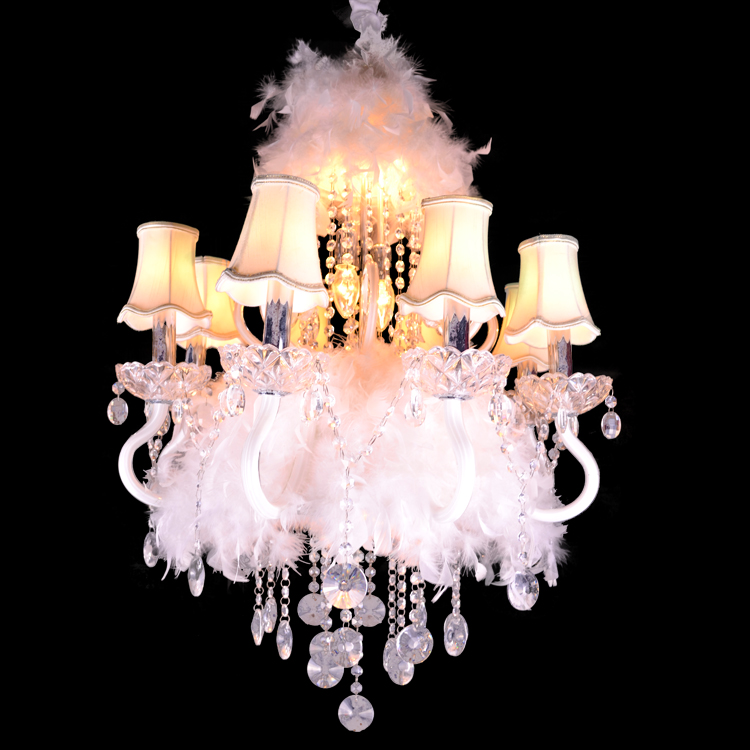 white feather crystal modern Pendant Lamp