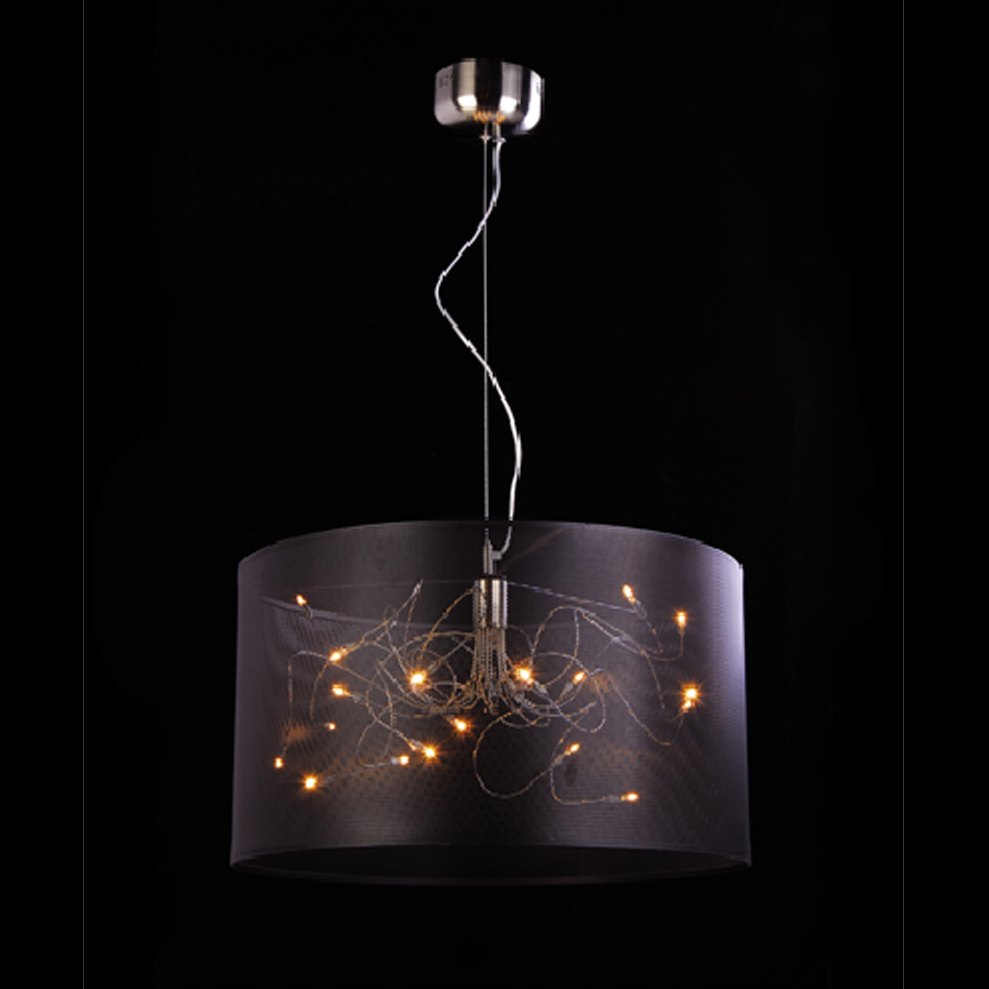 pendant lamp with black silk shade DP194