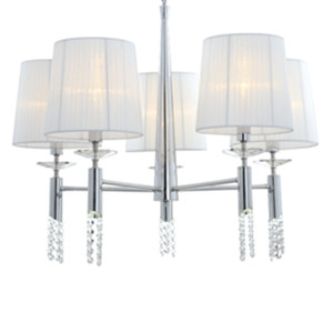 pendant lamp with crystal and fabric shade DP805-1312538