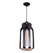 Matt black New Design iron with Wood Frame Decoration Pendant Lamp Chandelier for hotel restaurant shop lighting
