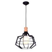 Direct Factory Price OEM Production Small Order Accept Wire Frame with wood decoration Pendant Lamp