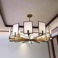 personality metal with imitate marble shade chandelier lamp living room restaurant villa hotel lighting