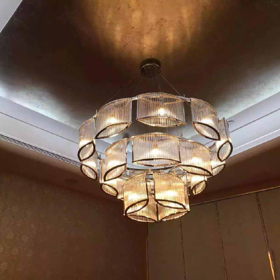 personality crystal glass rods chandelier light dining room lamp private custom personality
