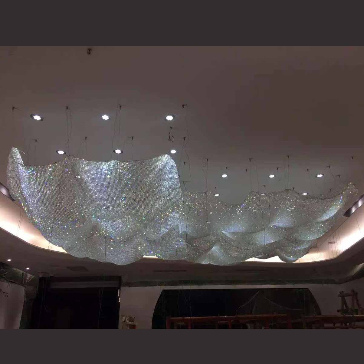 Net shape crystal decoration pendant lamp  for restaurant hotel shop
