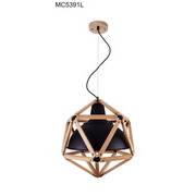 Modern geometry Shape Wood Material with Iron Pendant Light