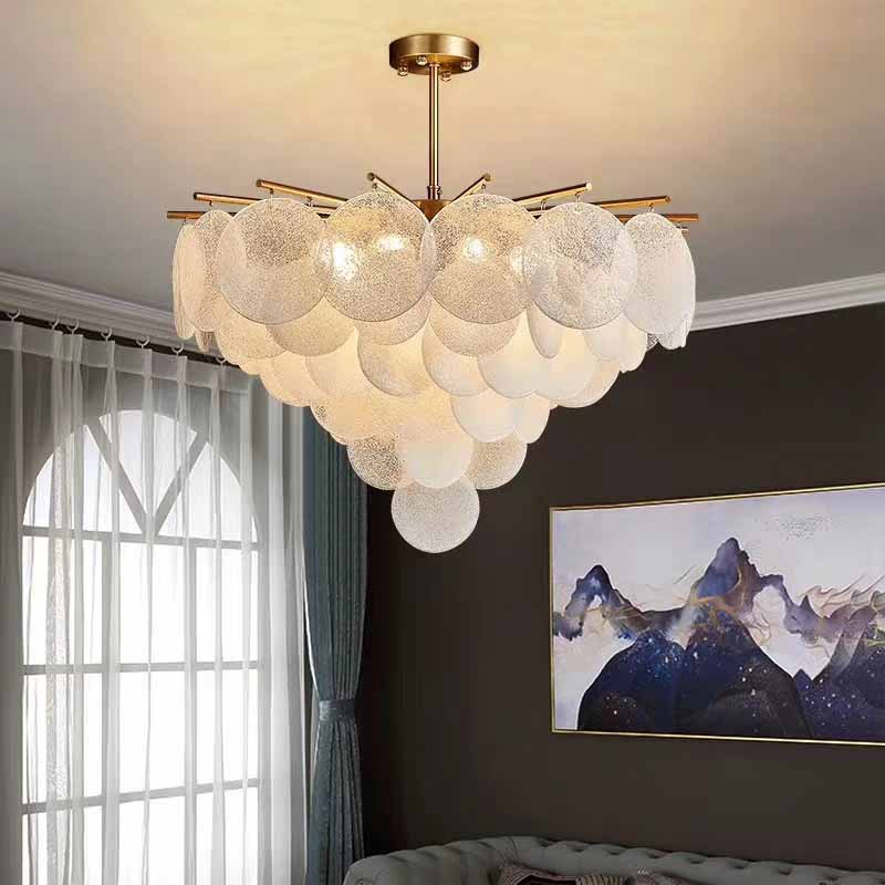 rural study bedroom frosted glass with iron art pendant lamp  dining room light